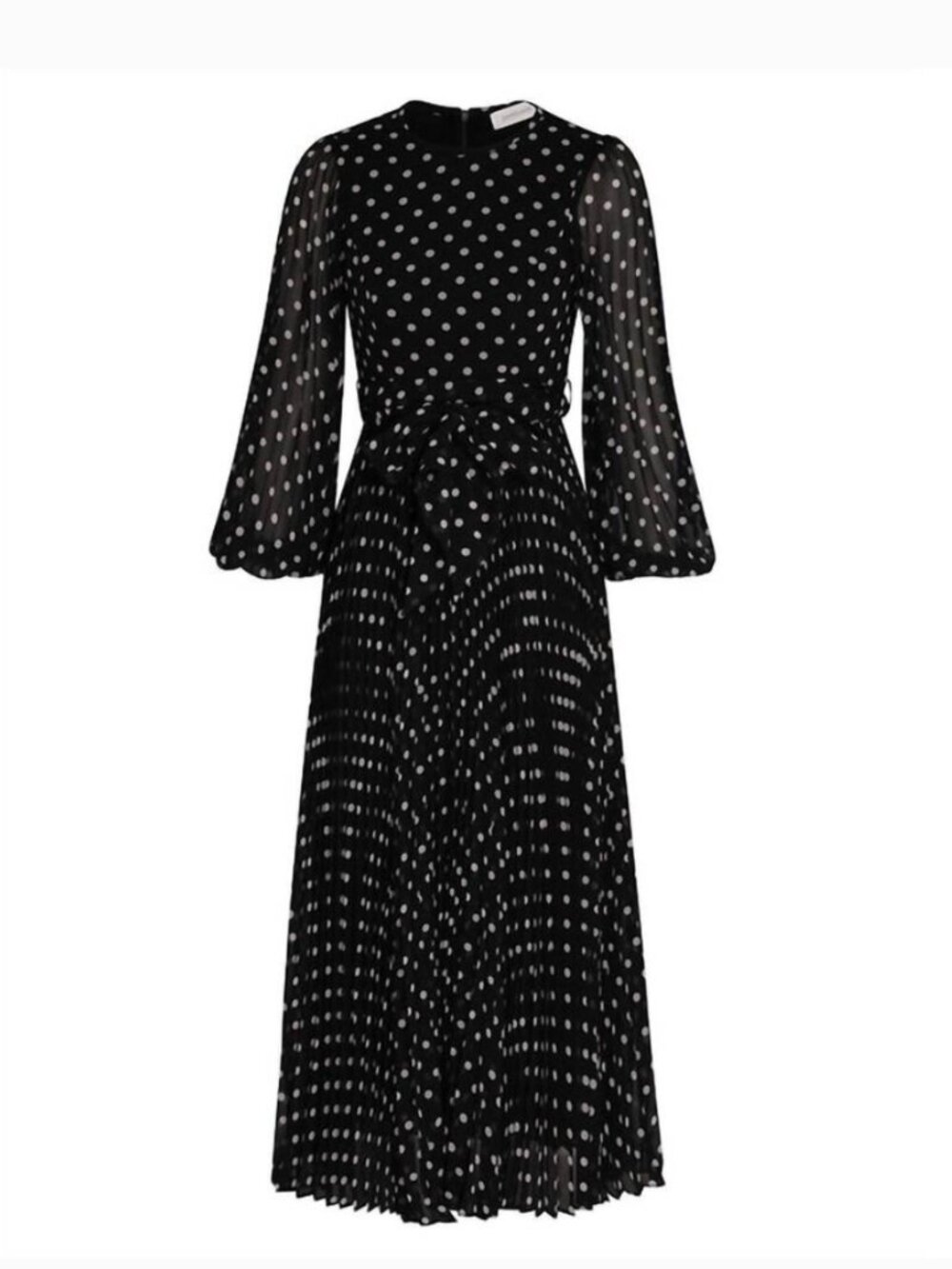 Zimmermann Sunray Polka Dot Midi Dress in Black